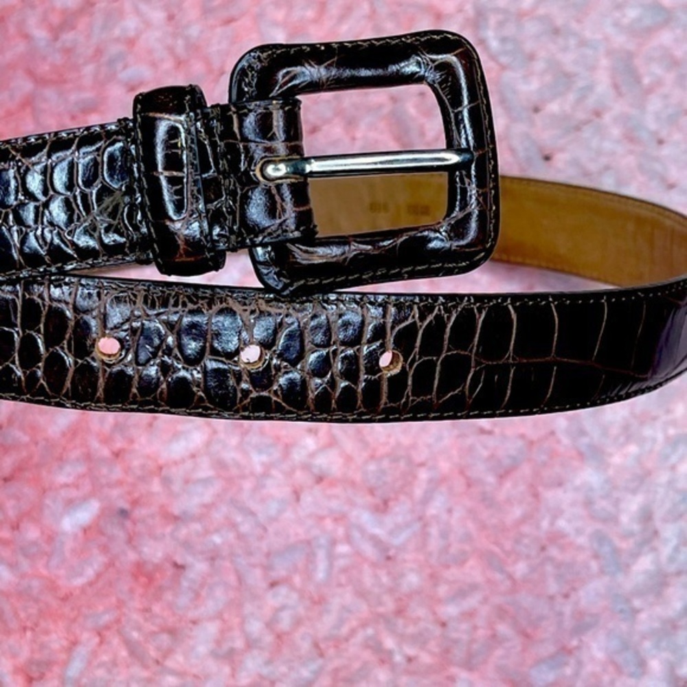 Eddie Bauer Crocodile Skin Brown Belt